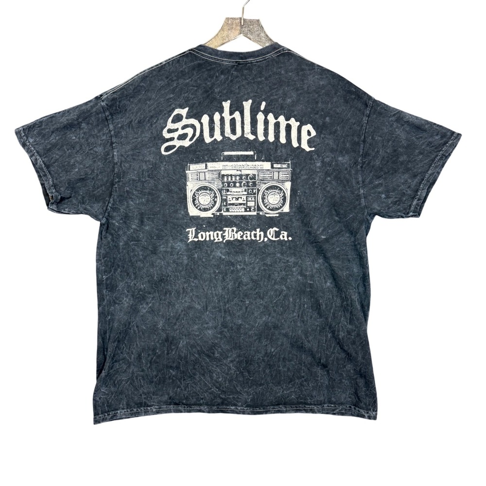 Sublime Band Tee Mens Large Blue Long Beach CA T-Shirt‎ Boombox Graphic Retro